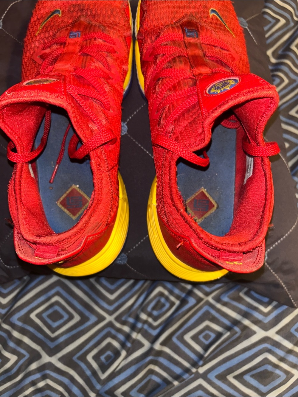 Nike Red and Yellow LeBron Signature Shoes - Picture 9 of 15